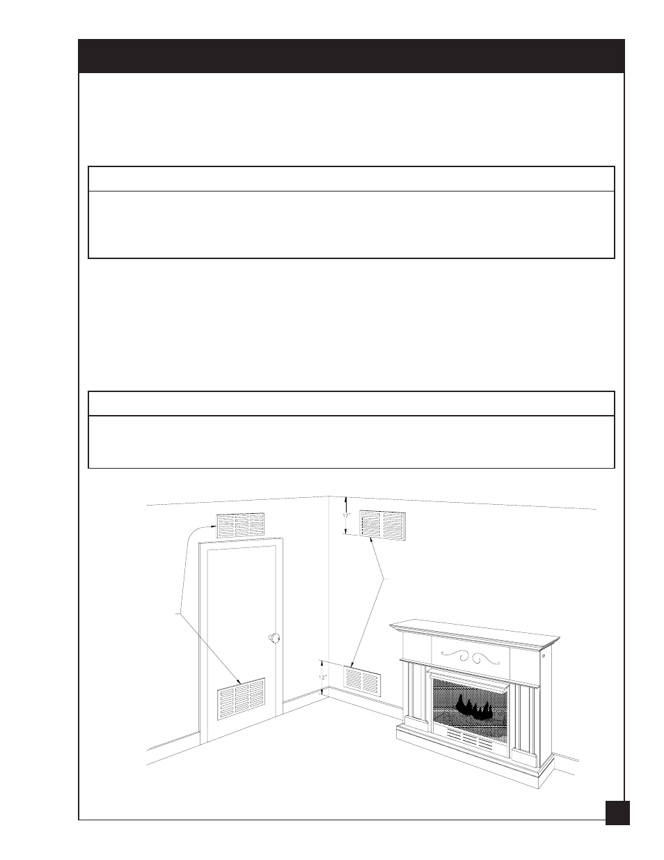 Air for combustion and ventilation, Warning | United States Stove Company 2020L User Manual | Page 9 / 28