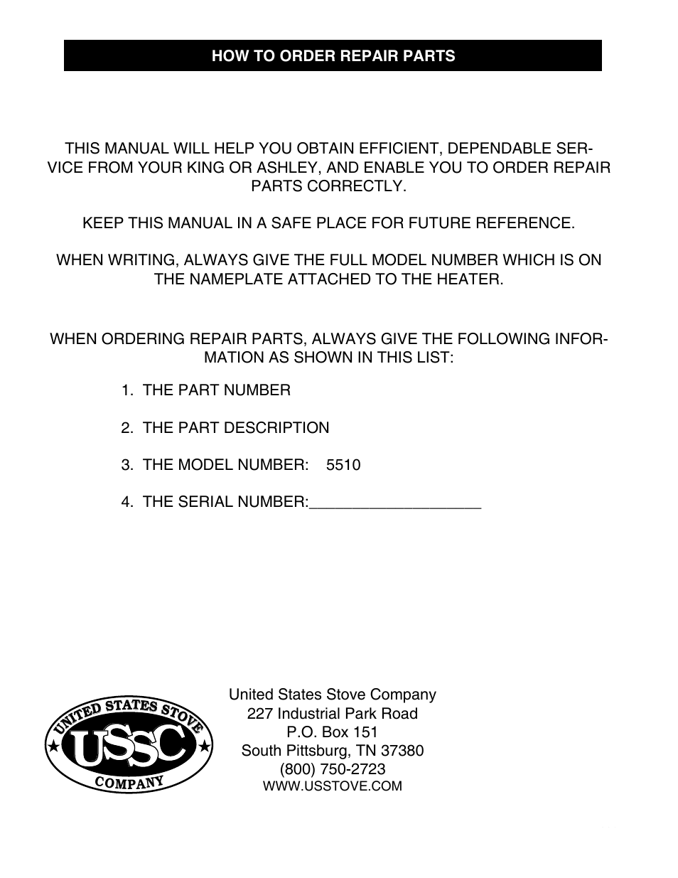 Cs s u | United States Stove Company 5510 User Manual | Page 24 / 24