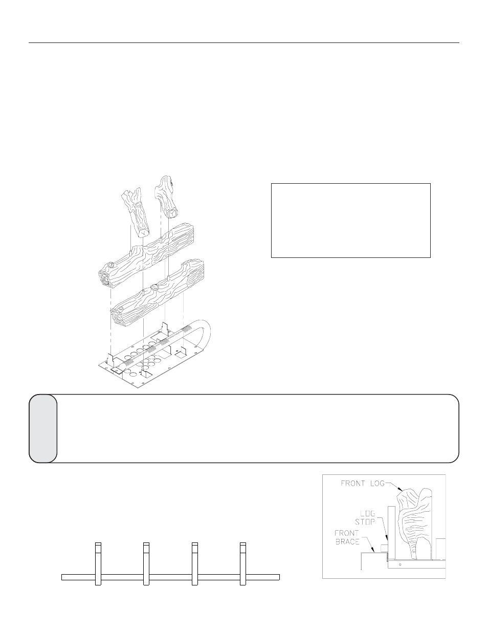 Logs and log stop assembly | United States Stove Company VF30IN User Manual | Page 17 / 28