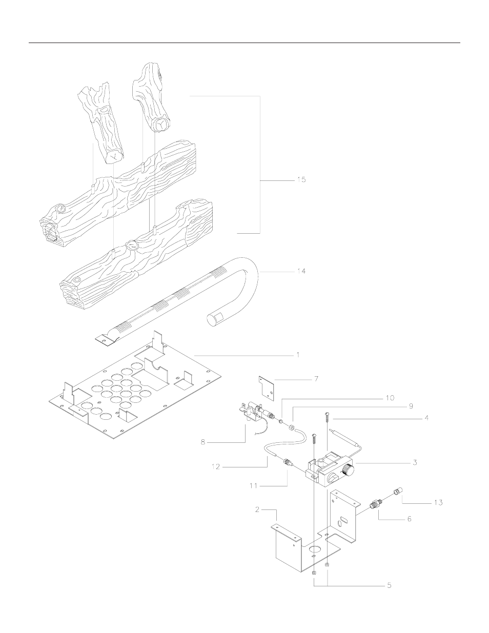 Burner & log assembly | United States Stove Company VF30IN User Manual | Page 24 / 28