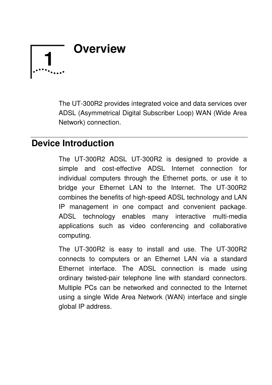 1overview | UTStarcom UT-300R2 User Manual | Page 6 / 85