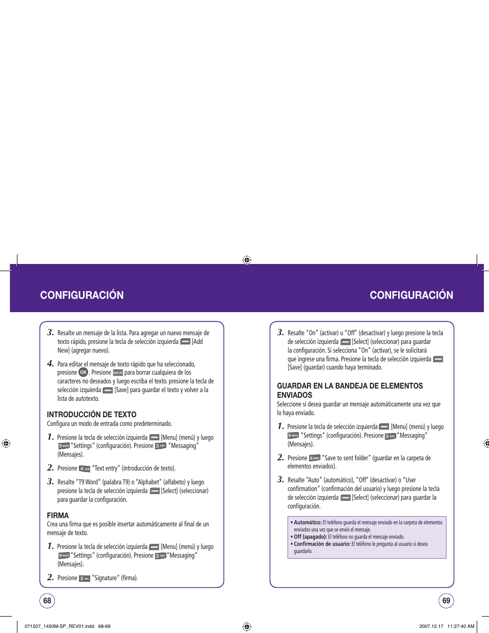 Configuración configuración | UTStarcom CDM1450 User Manual | Page 115 / 166