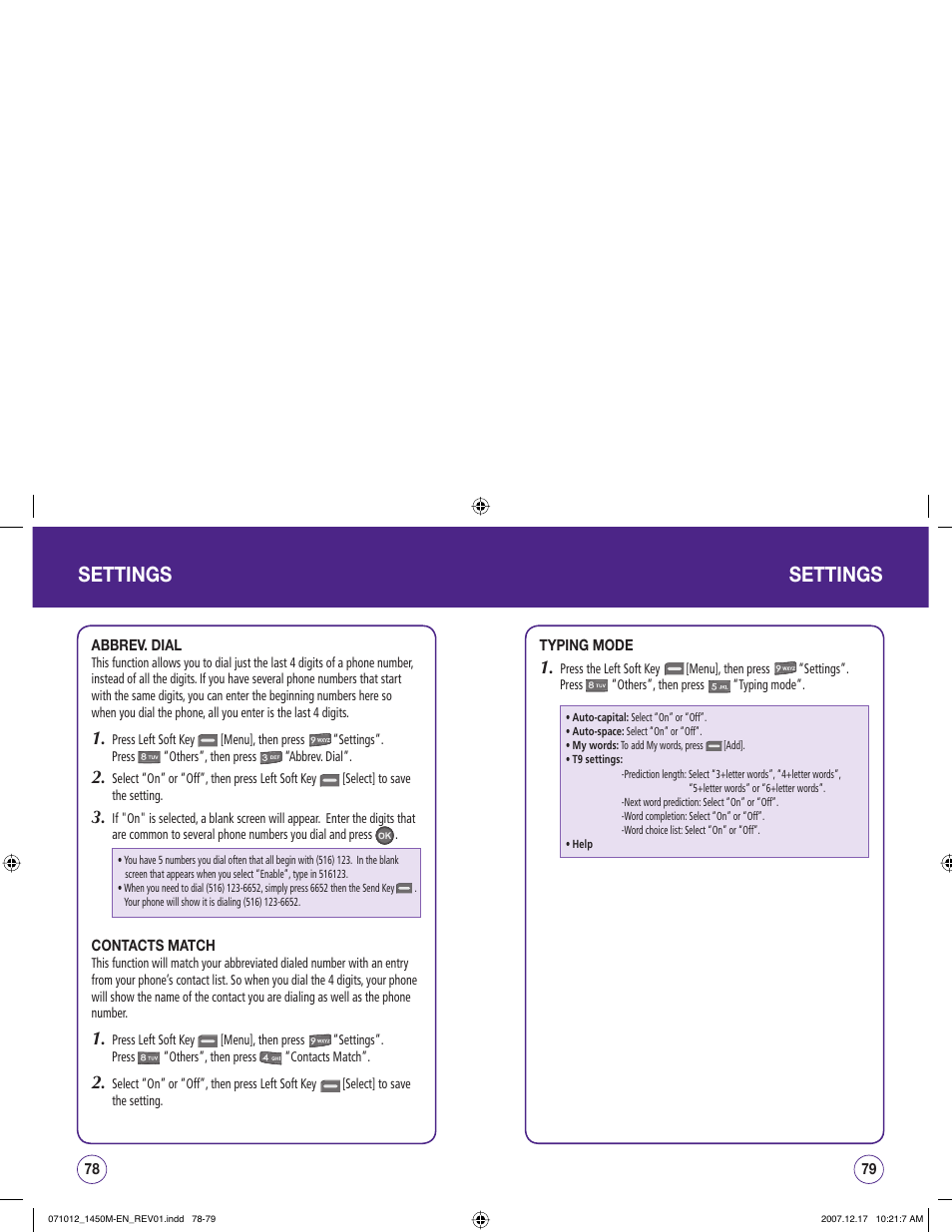 Settings | UTStarcom CDM1450 User Manual | Page 40 / 166