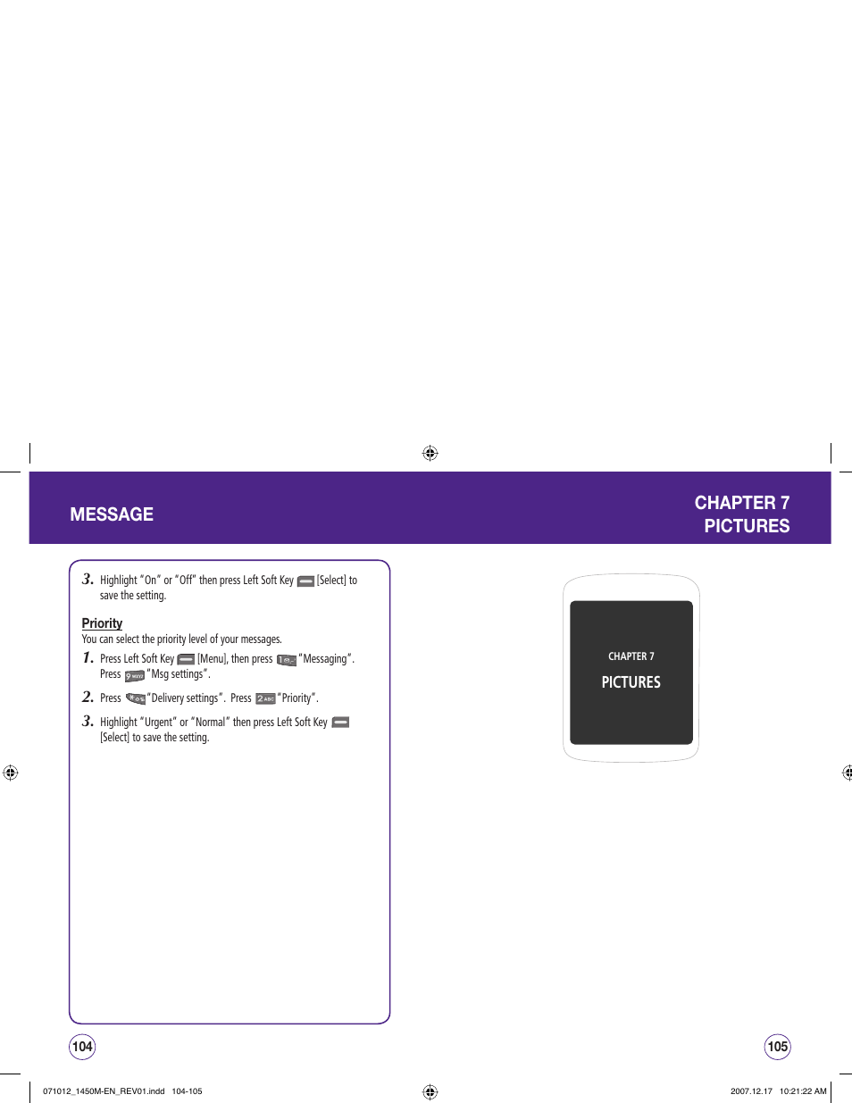 Message chapter 7 pictures | UTStarcom CDM1450 User Manual | Page 53 / 166