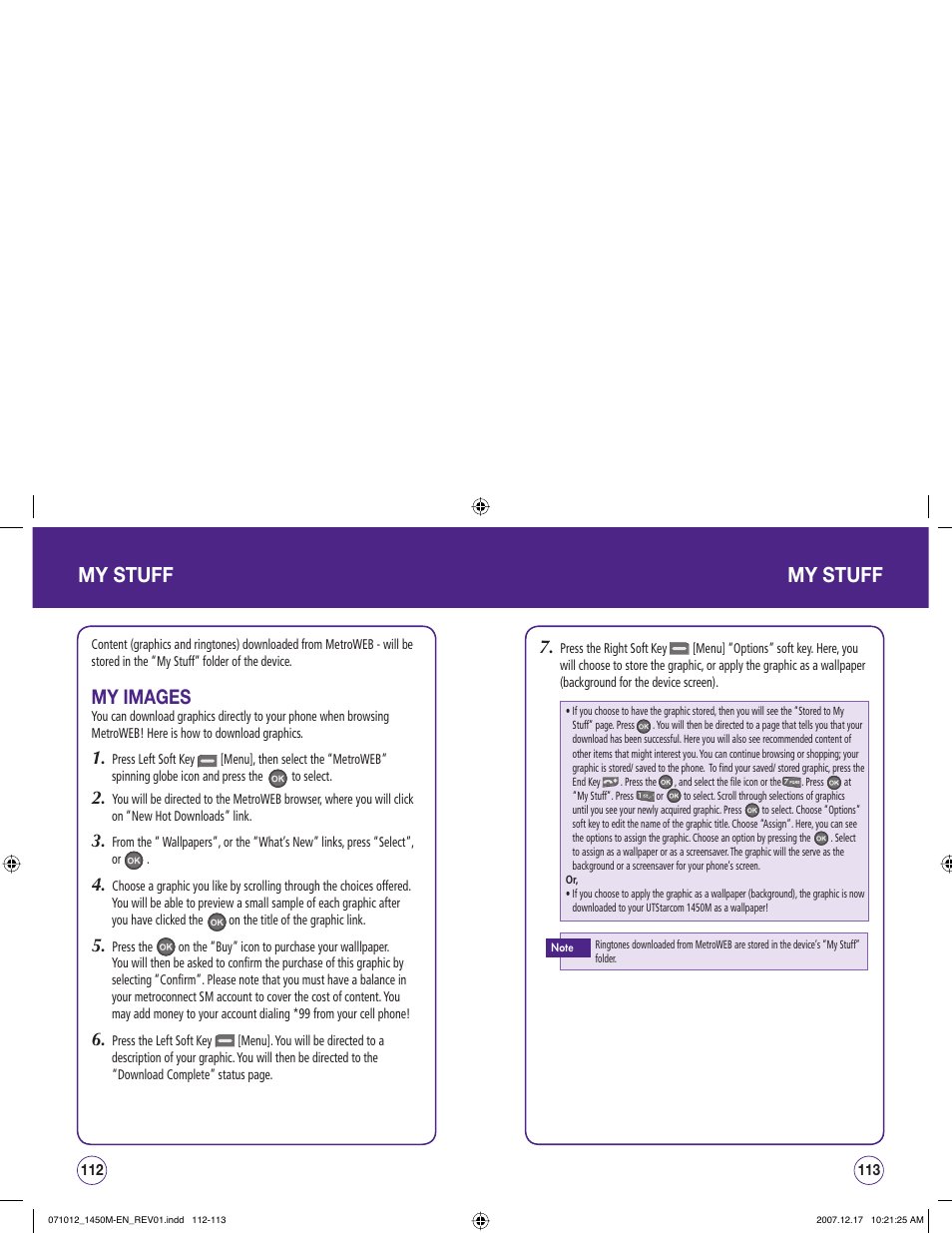 My stuff, My images | UTStarcom CDM1450 User Manual | Page 57 / 166