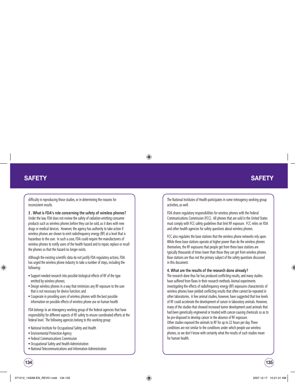 Safety | UTStarcom CDM1450 User Manual | Page 68 / 166