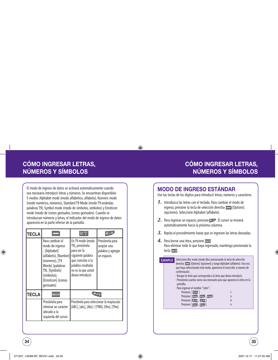 Modo de ingreso estándar | UTStarcom CDM1450 User Manual | Page 98 / 166