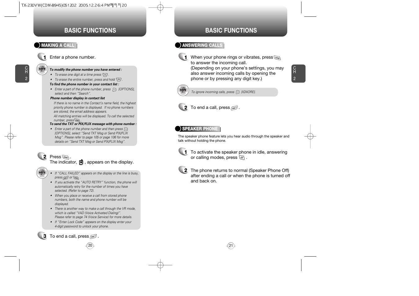Basic functions | UTStarcom CDM8945 User Manual | Page 11 / 75