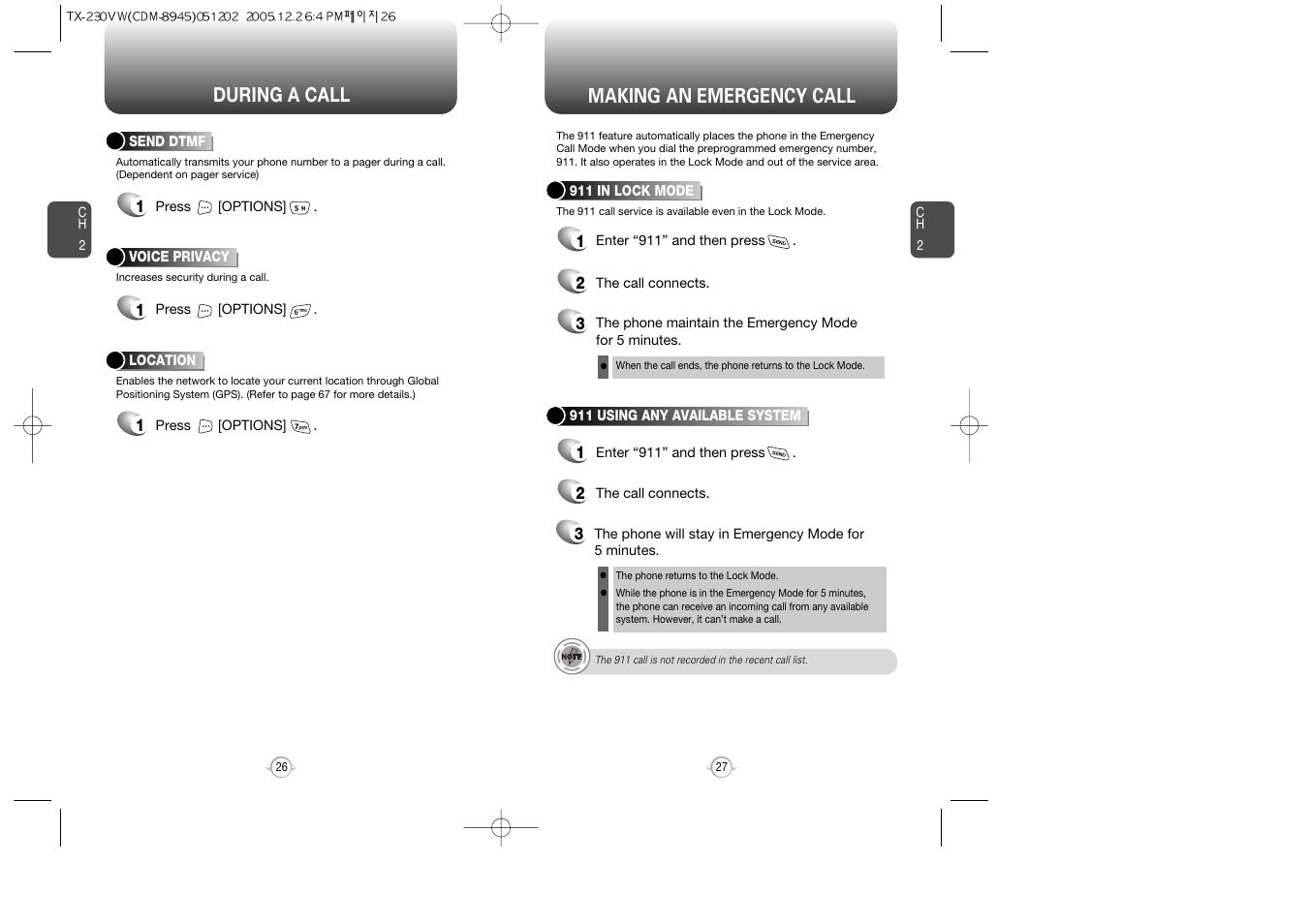 During a call making an emergency call | UTStarcom CDM8945 User Manual | Page 14 / 75