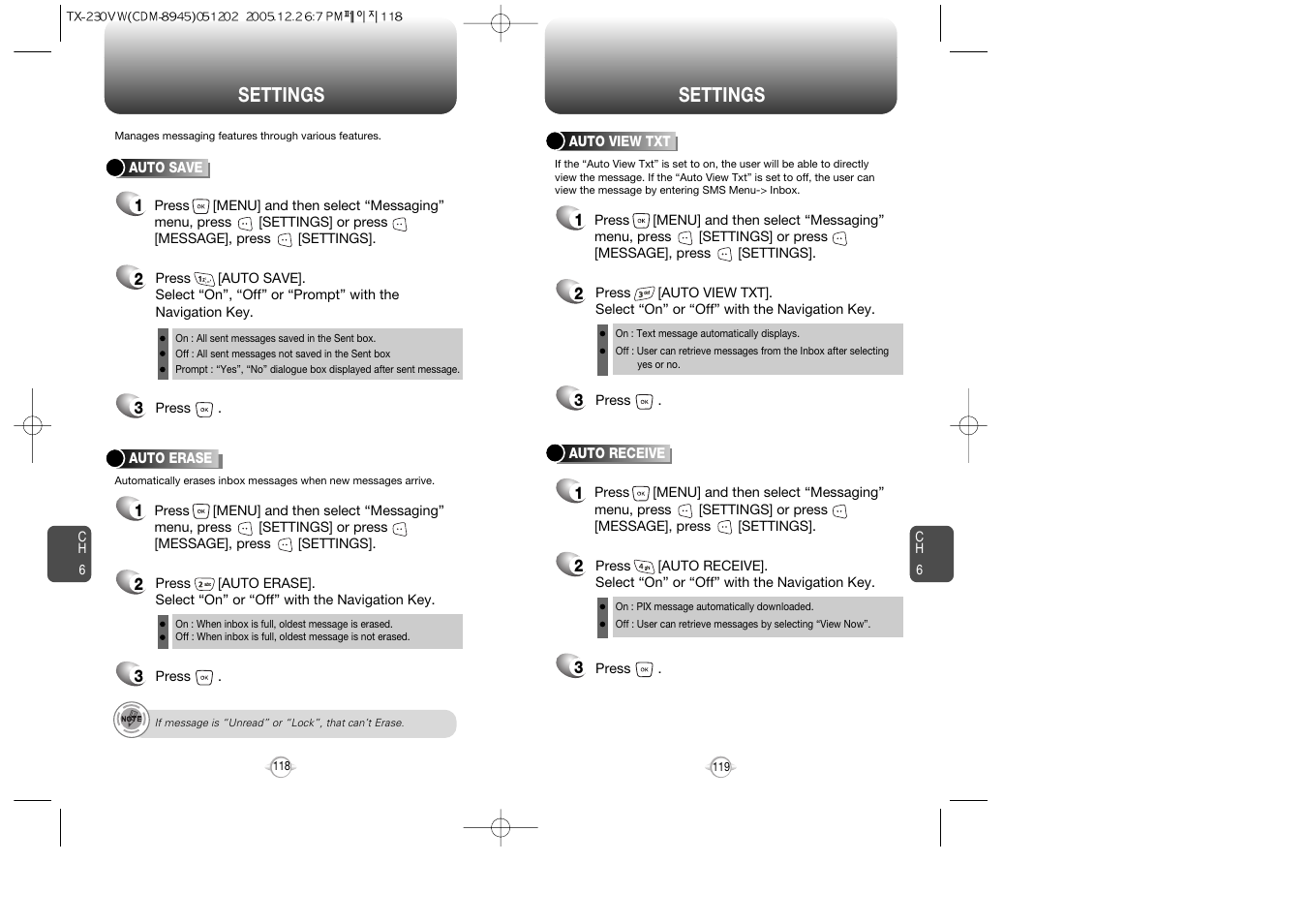 Settings | UTStarcom CDM8945 User Manual | Page 60 / 75