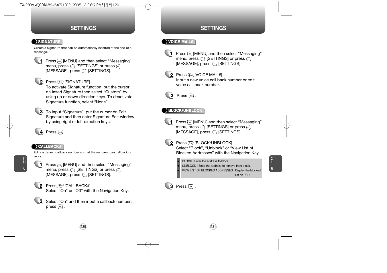 Settings | UTStarcom CDM8945 User Manual | Page 61 / 75
