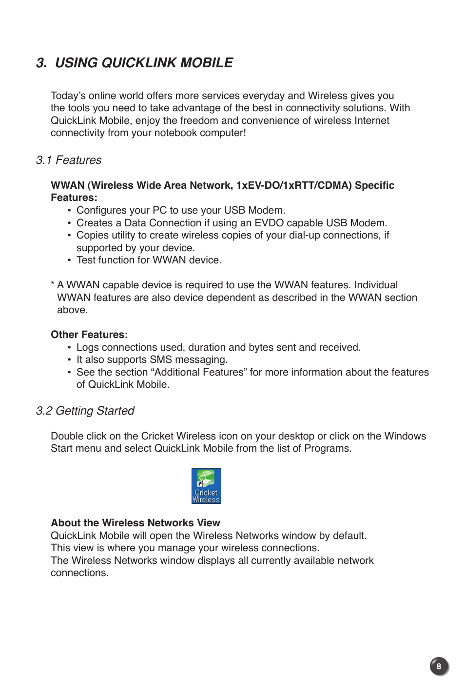 Using quicklink mobile | UTStarcom UM100C User Manual | Page 10 / 38
