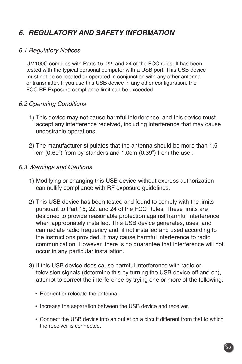Regulatory and safety information | UTStarcom UM100C User Manual | Page 32 / 38