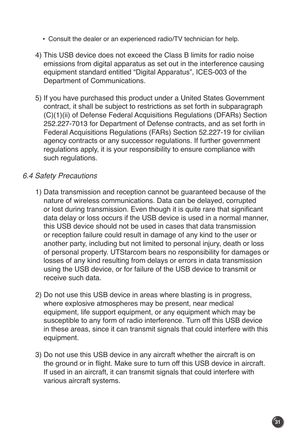 UTStarcom UM100C User Manual | Page 33 / 38