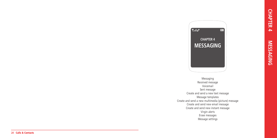 Messaging, Chapter 4 messaging | UTStarcom ARC VMUTX1 User Manual | Page 13 / 35