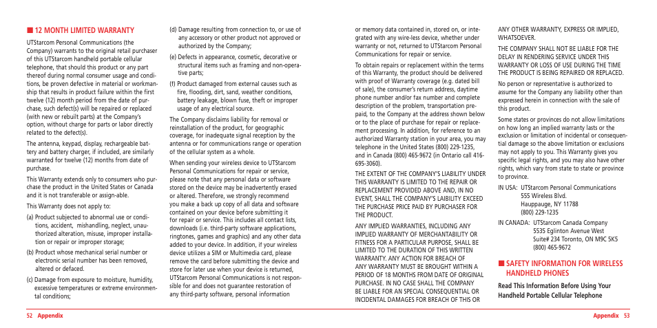 UTStarcom ARC VMUTX1 User Manual | Page 27 / 35