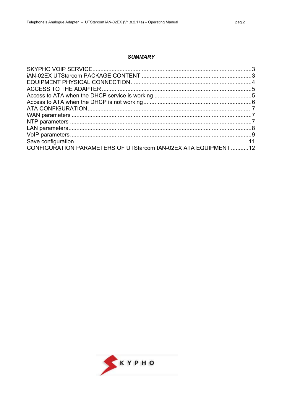 UTStarcom IAN-02EX User Manual | Page 2 / 12