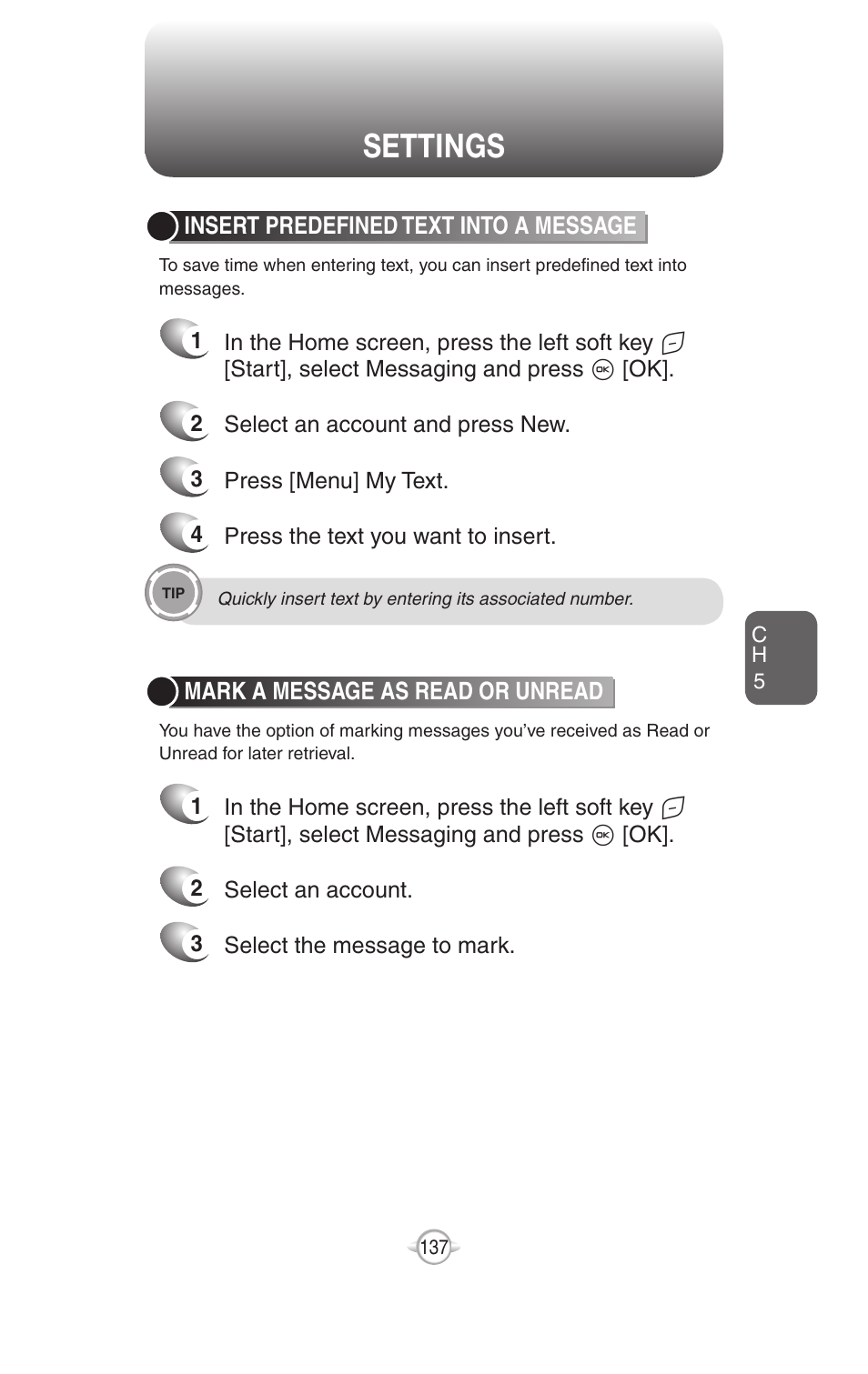 Settings | UTStarcom PN-820 User Manual | Page 139 / 282