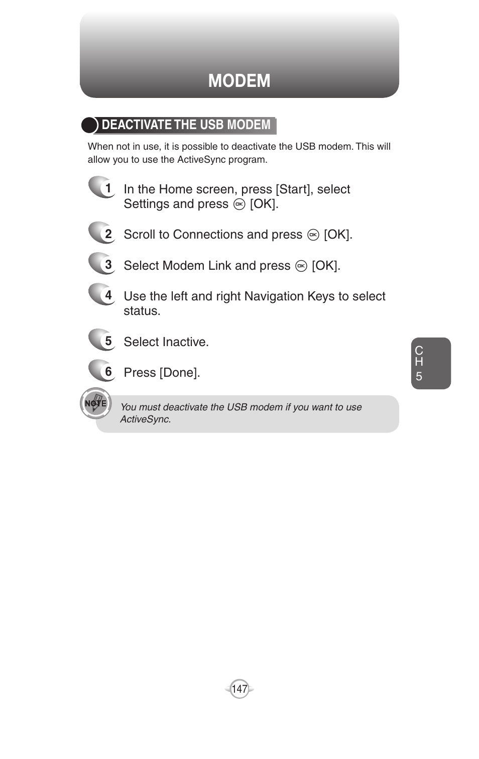 Modem | UTStarcom PN-820 User Manual | Page 149 / 282
