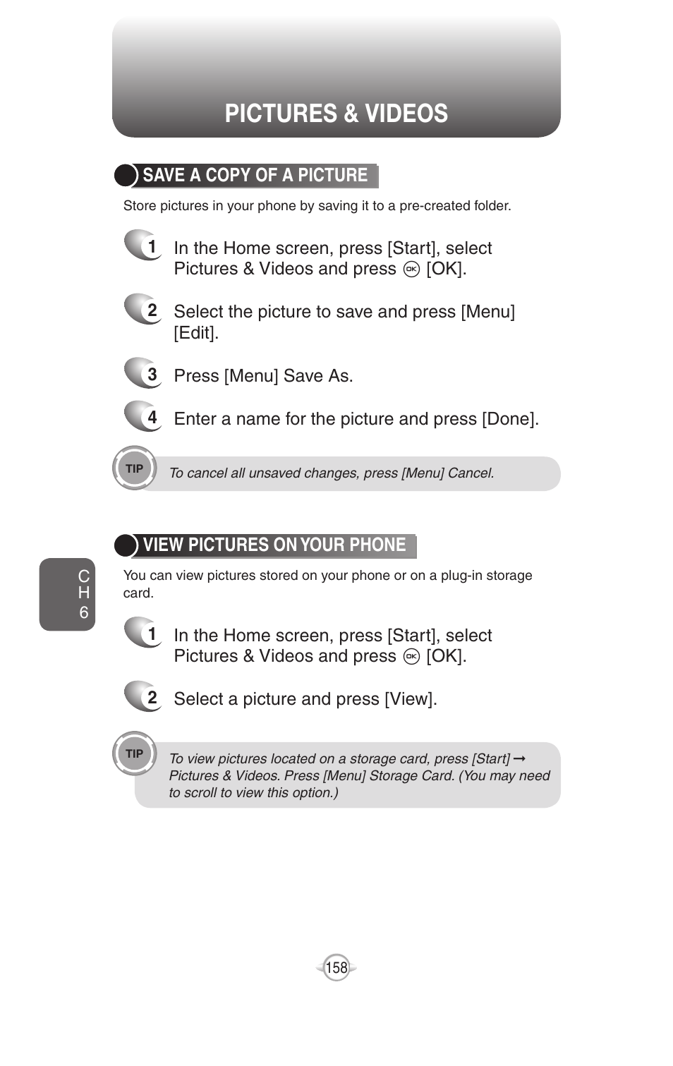 Pictures & videos | UTStarcom PN-820 User Manual | Page 160 / 282