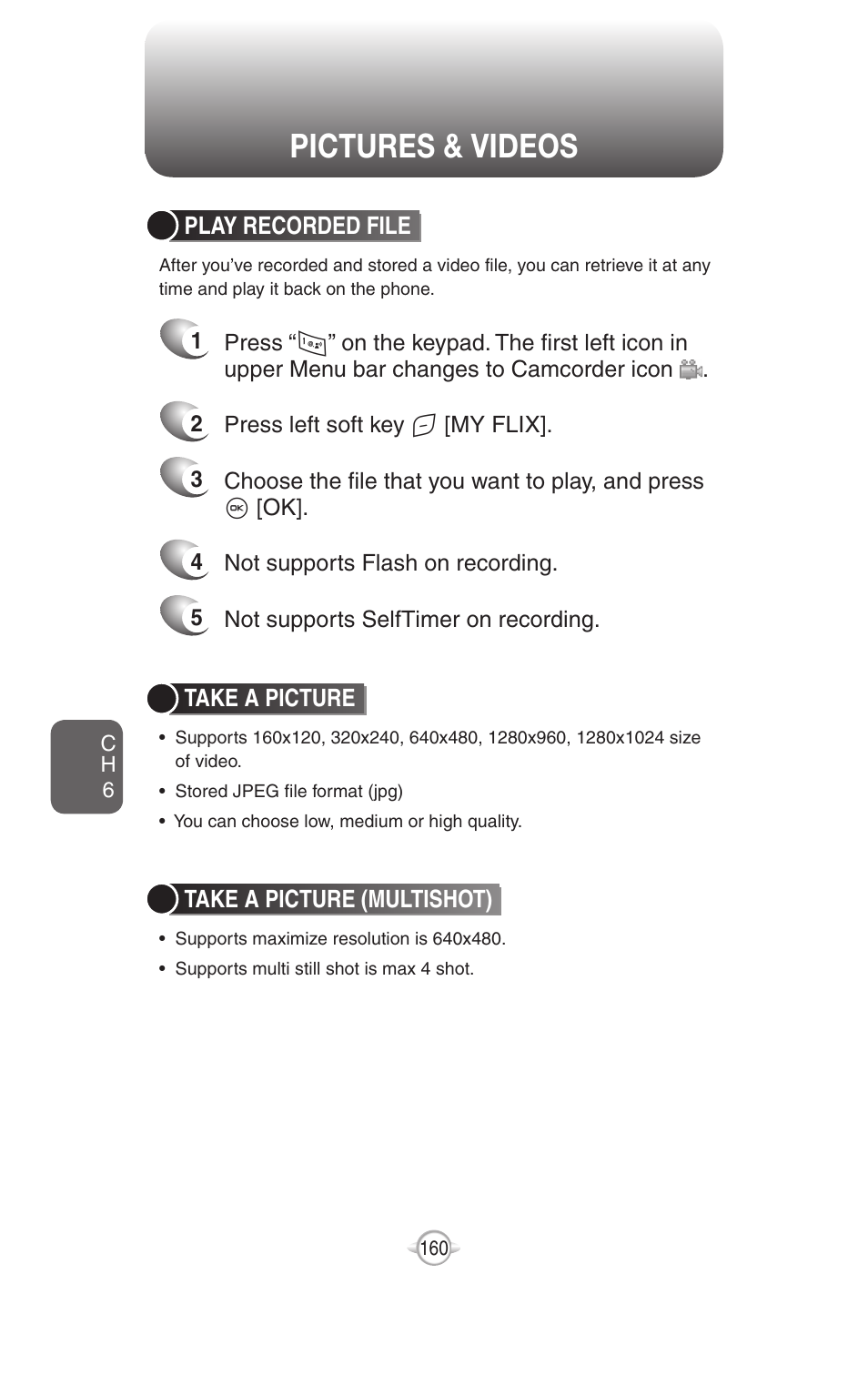 Pictures & videos | UTStarcom PN-820 User Manual | Page 162 / 282
