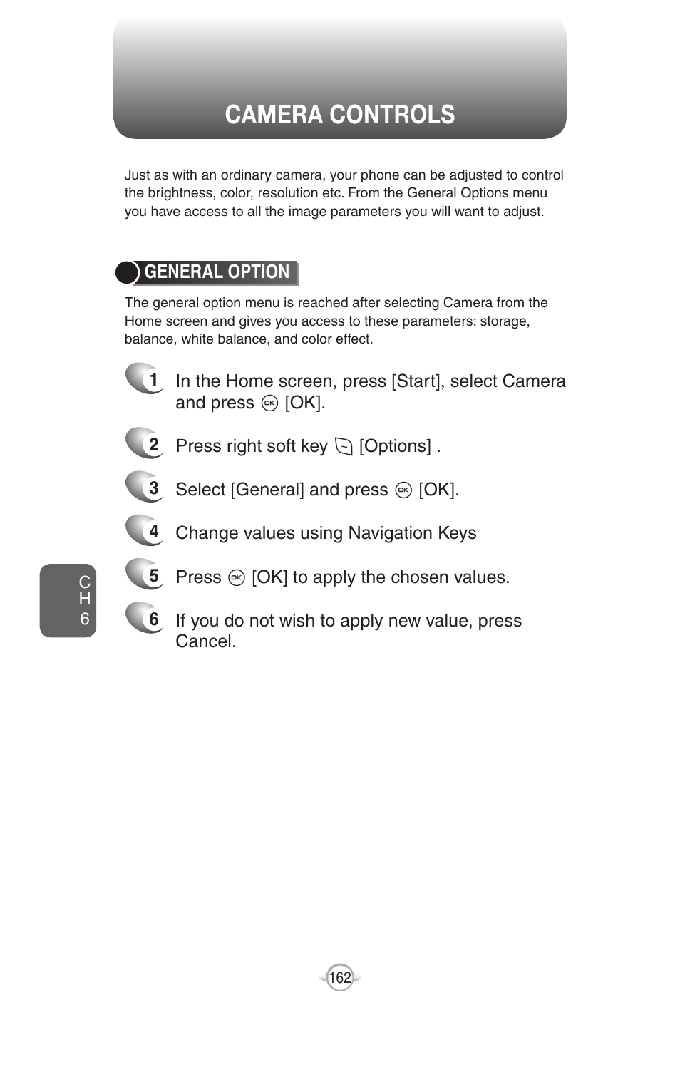 Camera controls | UTStarcom PN-820 User Manual | Page 164 / 282