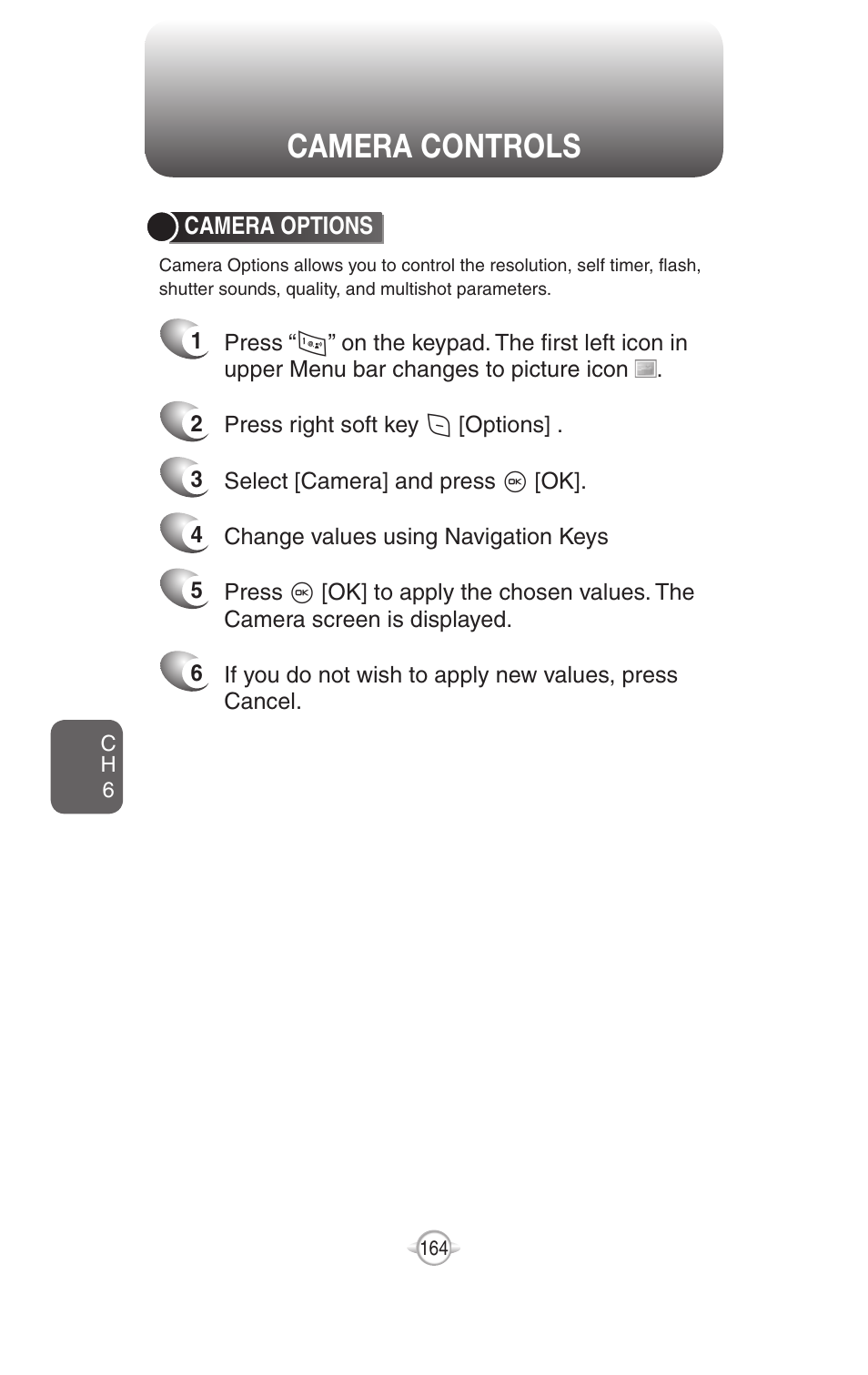 Camera controls | UTStarcom PN-820 User Manual | Page 166 / 282