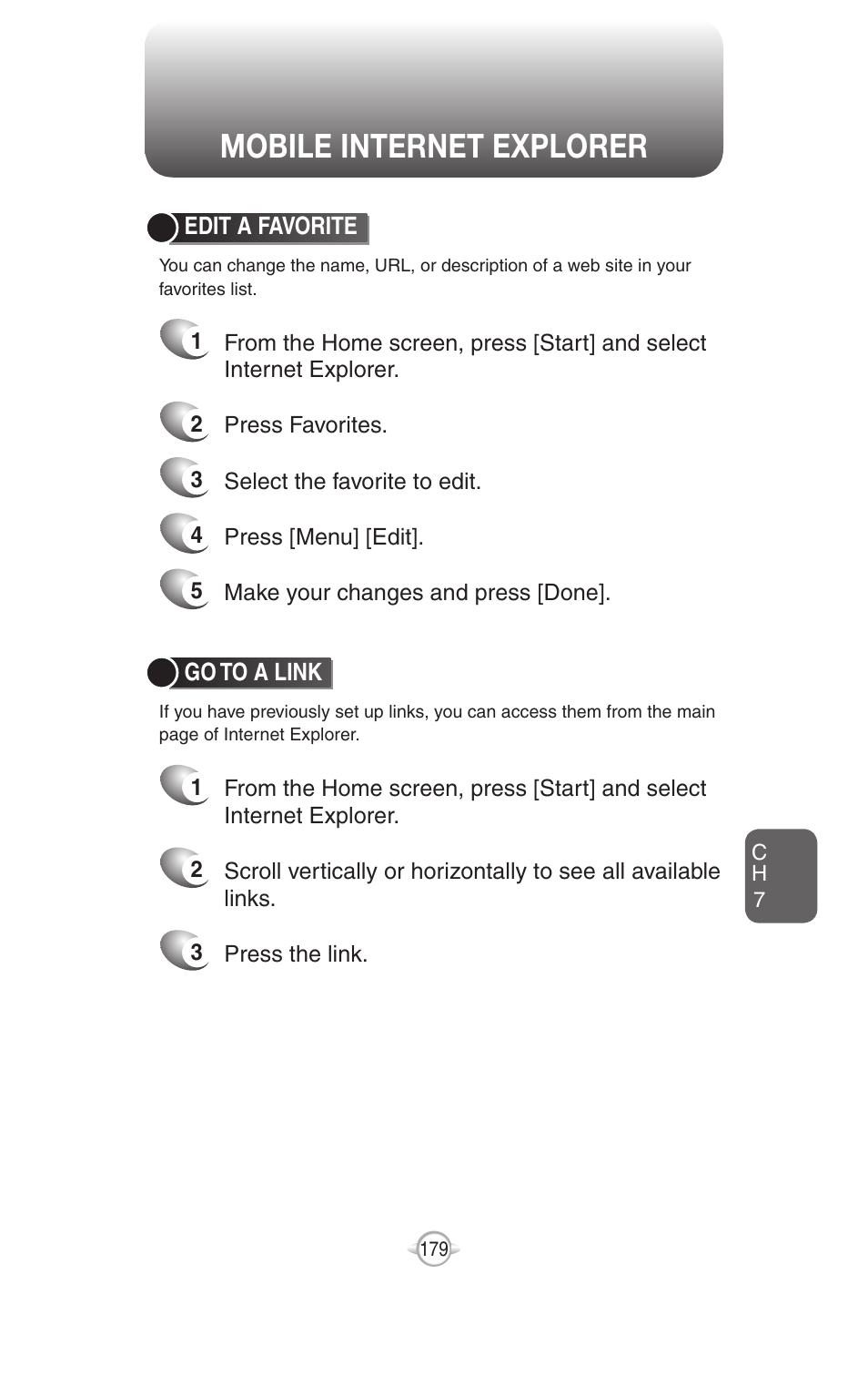 Mobile internet explorer | UTStarcom PN-820 User Manual | Page 181 / 282