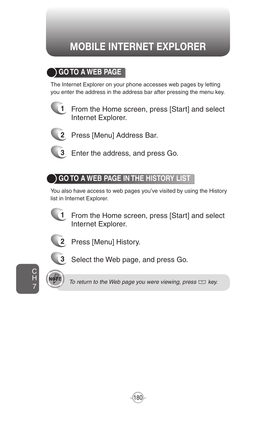 Mobile internet explorer | UTStarcom PN-820 User Manual | Page 182 / 282
