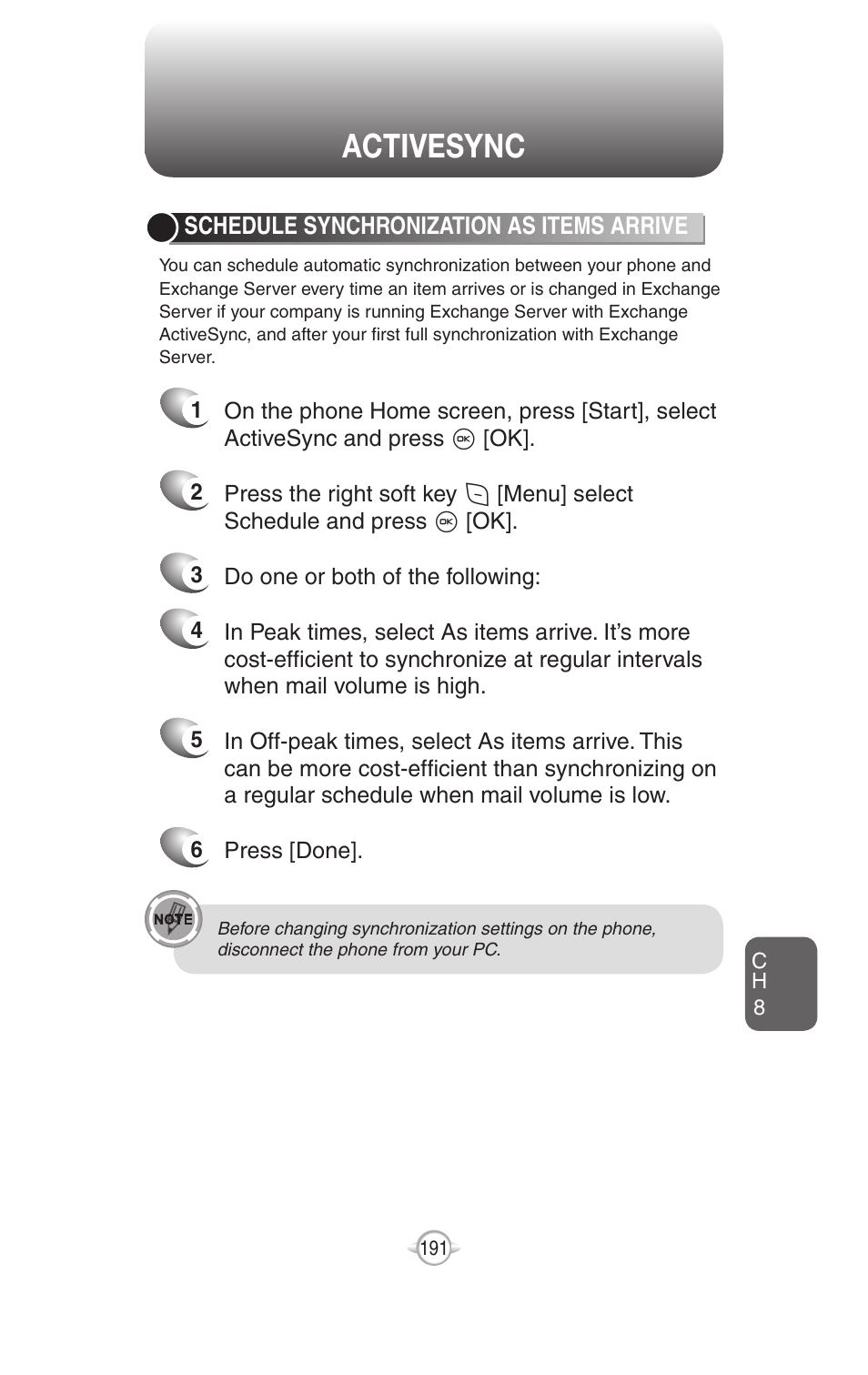 Activesync | UTStarcom PN-820 User Manual | Page 193 / 282