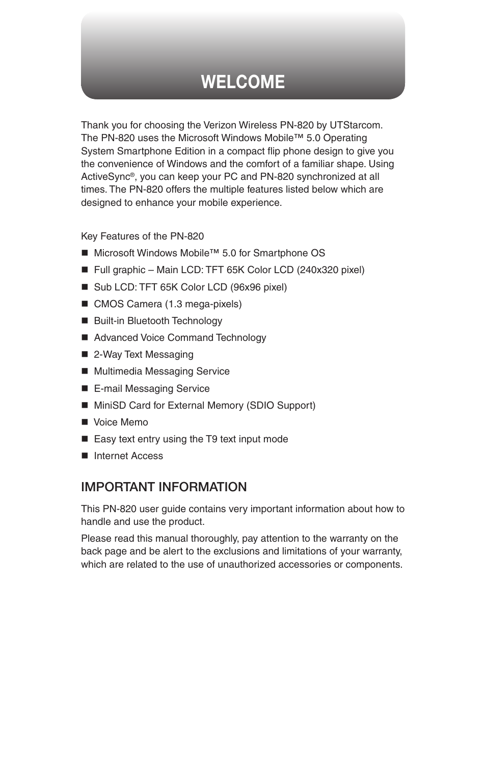 UTStarcom PN-820 User Manual | Page 2 / 282