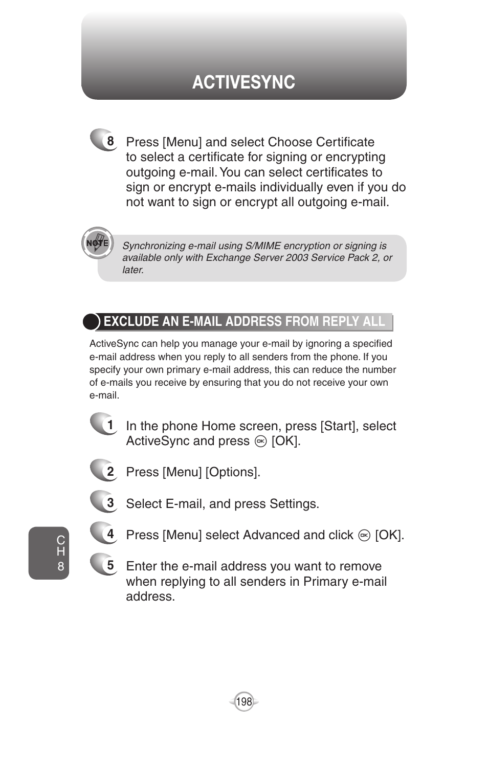 Activesync | UTStarcom PN-820 User Manual | Page 200 / 282