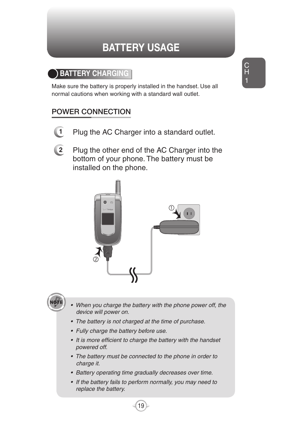 Battery usage | UTStarcom PN-820 User Manual | Page 21 / 282