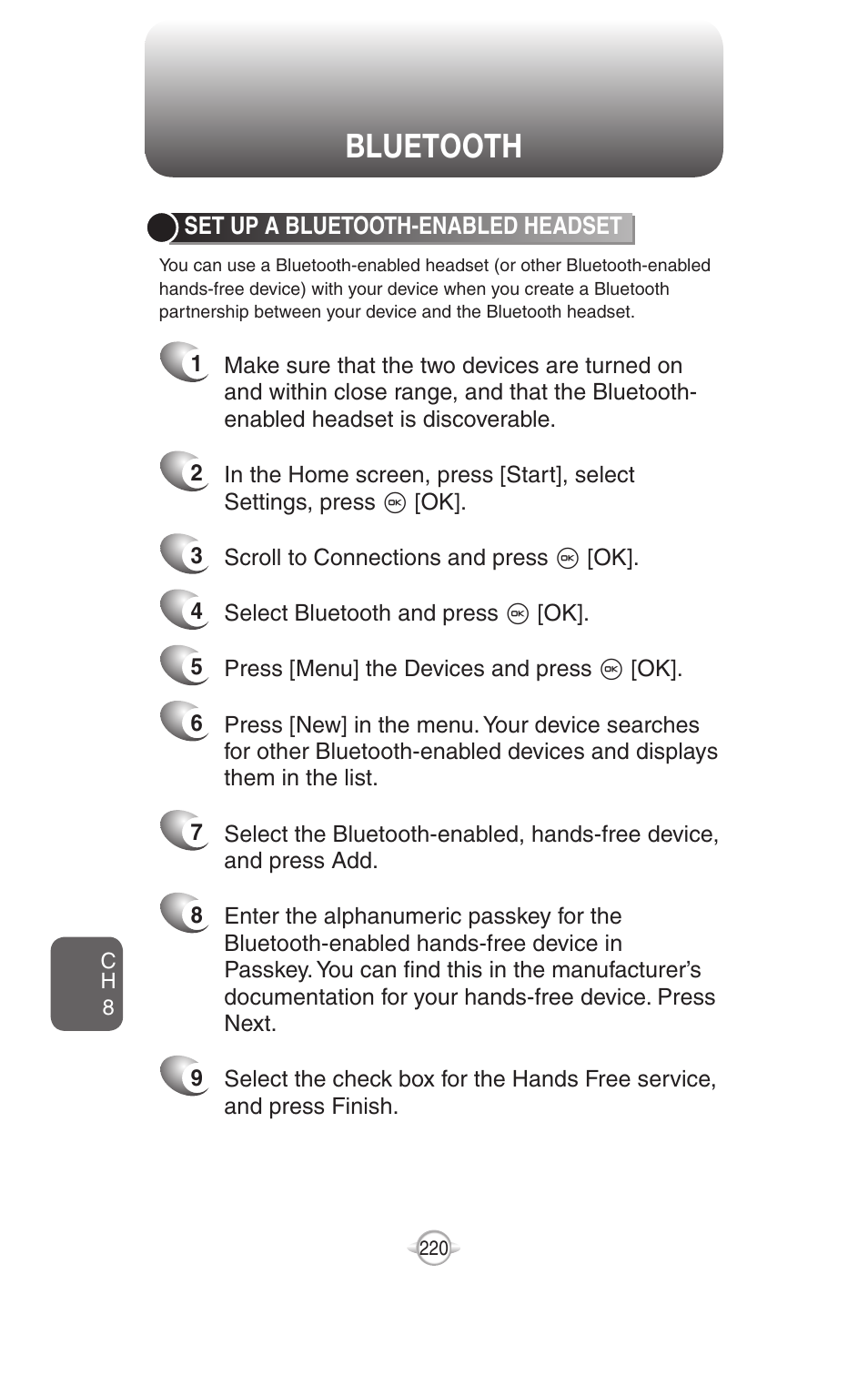 Bluetooth | UTStarcom PN-820 User Manual | Page 222 / 282