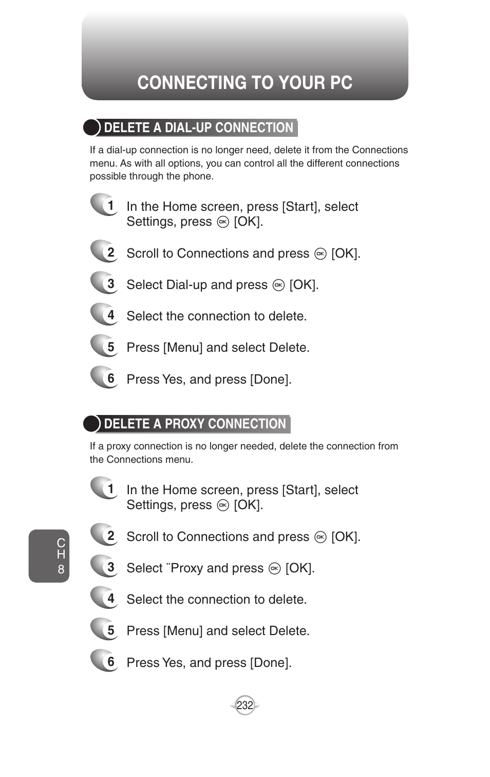 Connecting to your pc | UTStarcom PN-820 User Manual | Page 234 / 282