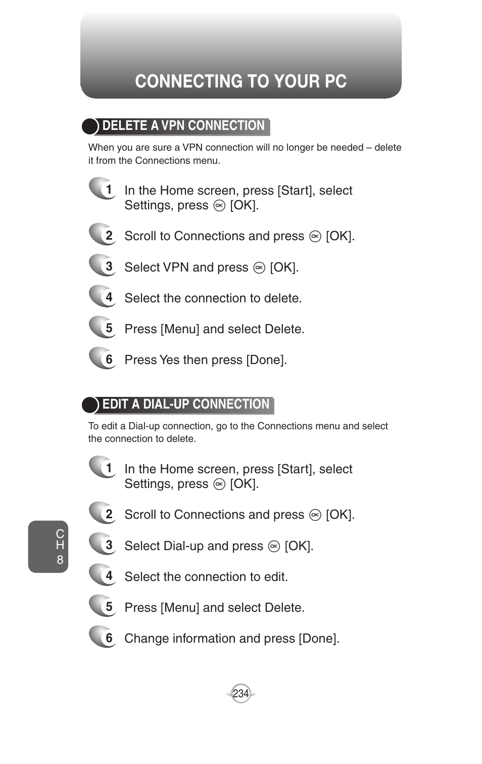 Connecting to your pc | UTStarcom PN-820 User Manual | Page 236 / 282