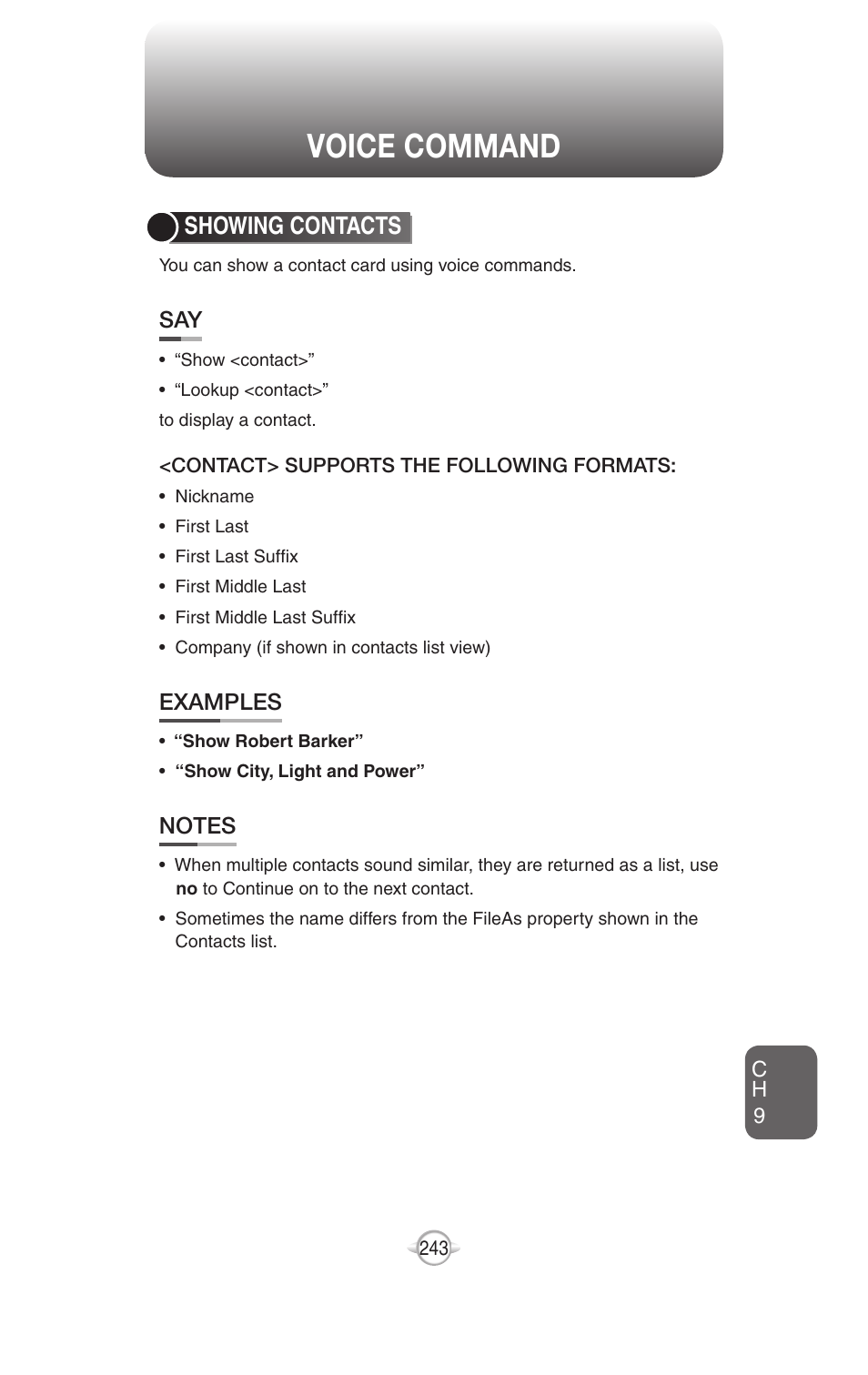 Voice command | UTStarcom PN-820 User Manual | Page 245 / 282