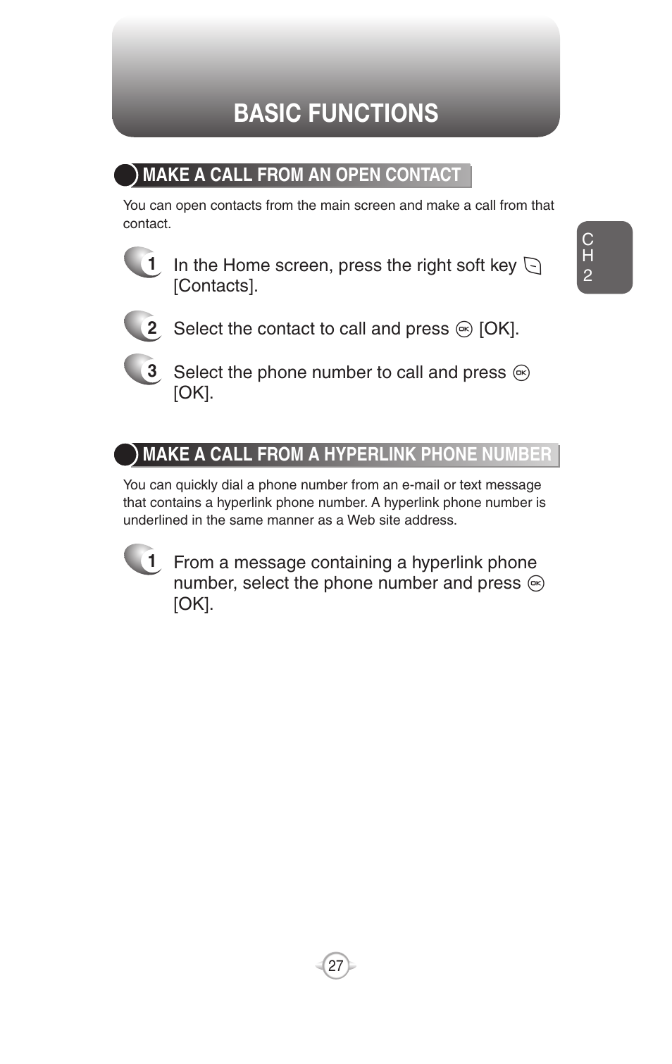 Basic functions | UTStarcom PN-820 User Manual | Page 29 / 282