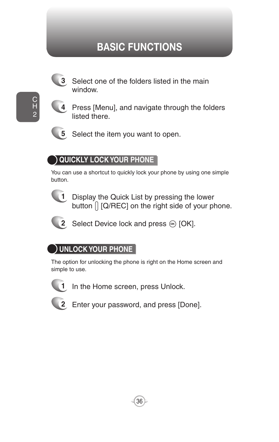 Basic functions | UTStarcom PN-820 User Manual | Page 38 / 282