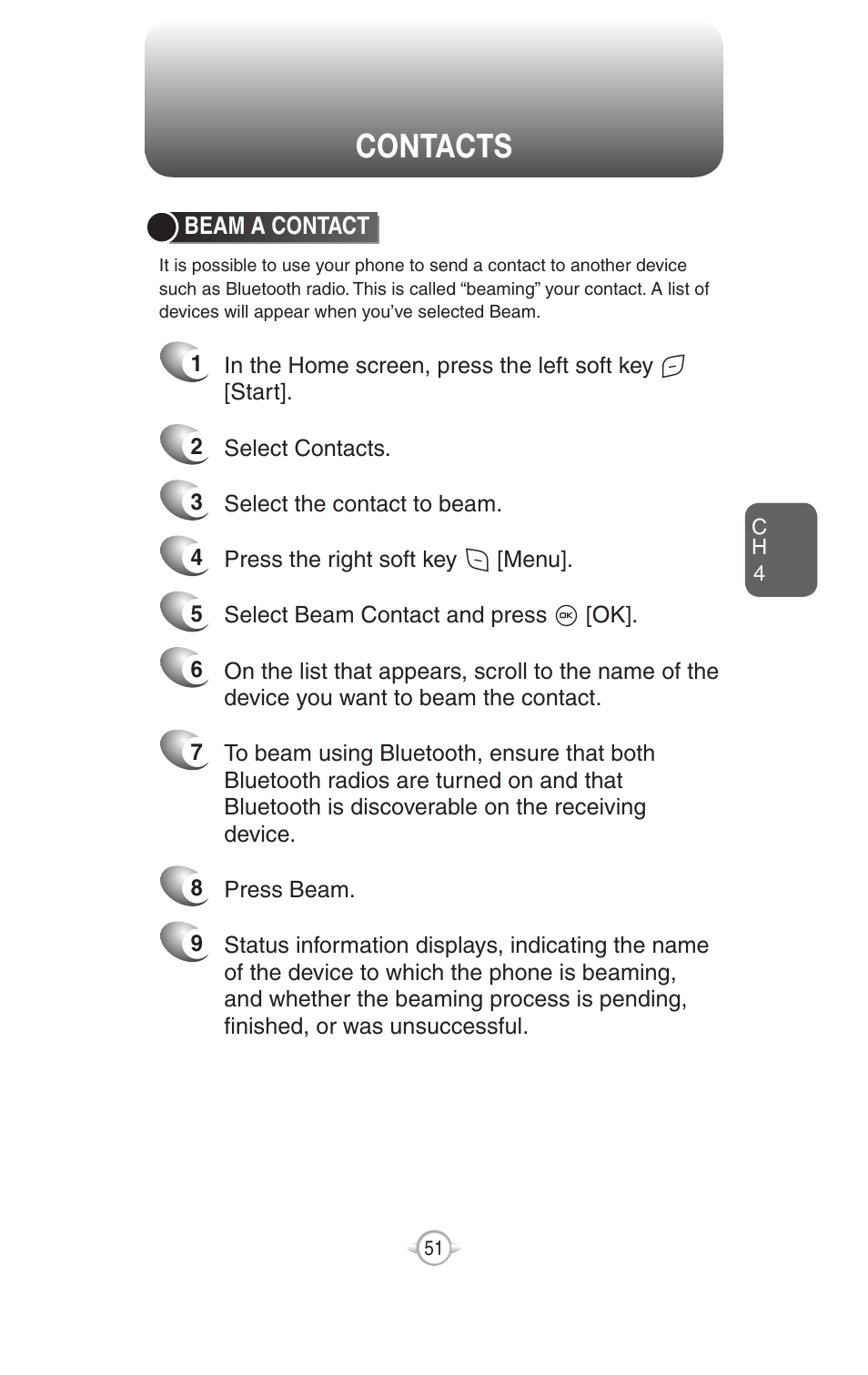 Contacts | UTStarcom PN-820 User Manual | Page 53 / 282