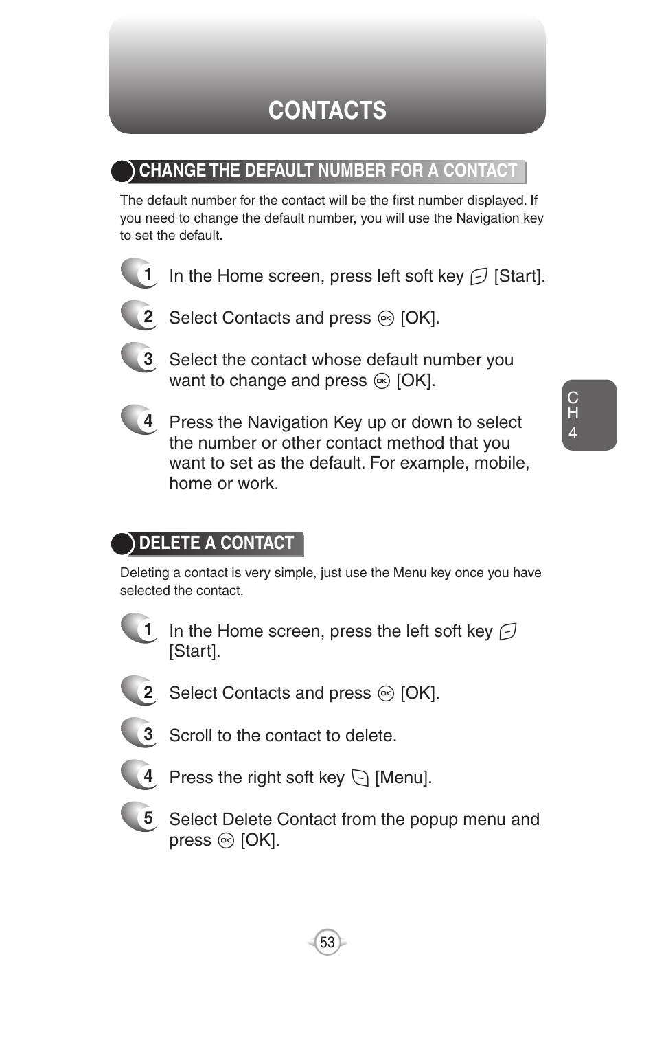 Contacts | UTStarcom PN-820 User Manual | Page 55 / 282