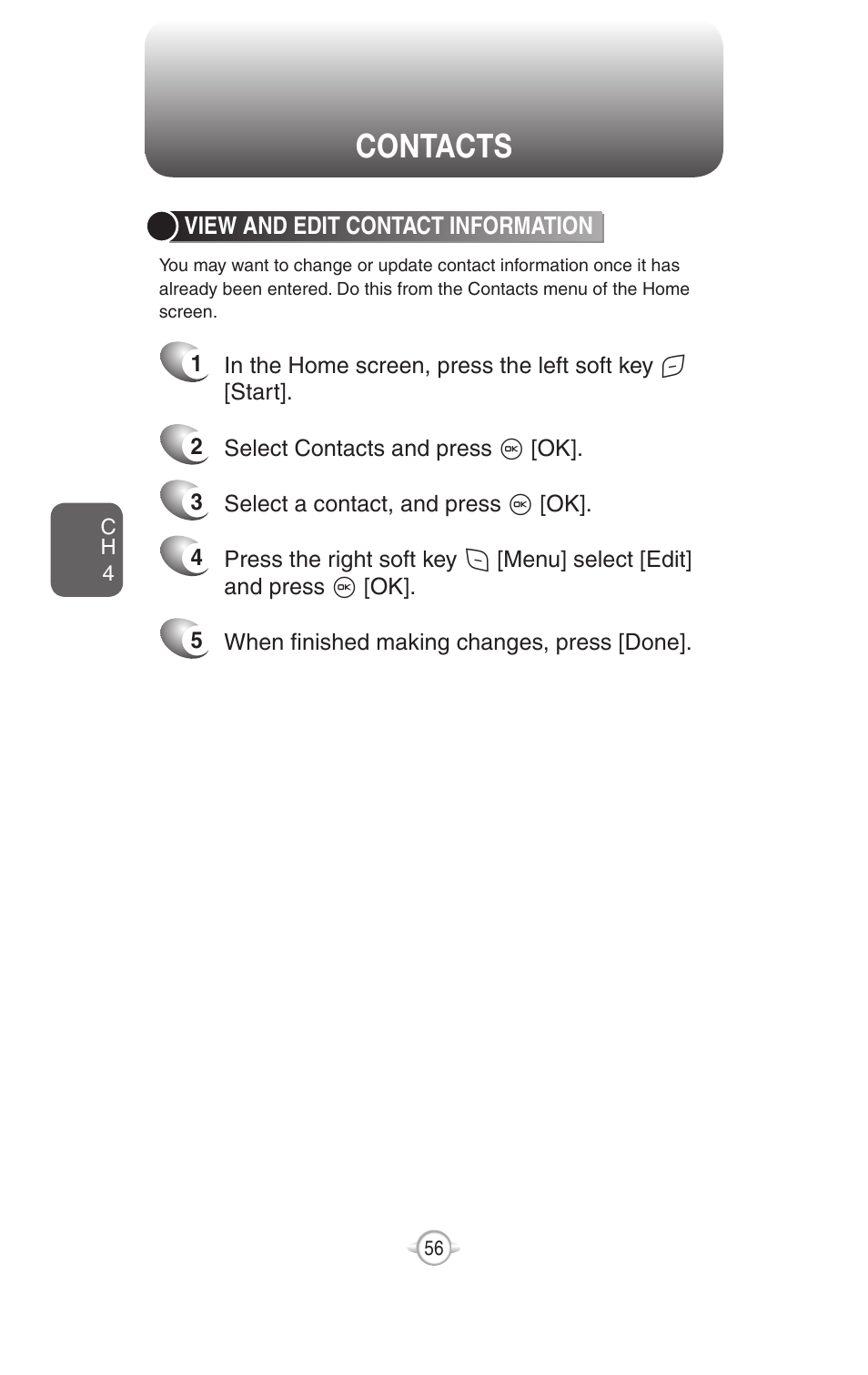 Contacts | UTStarcom PN-820 User Manual | Page 58 / 282
