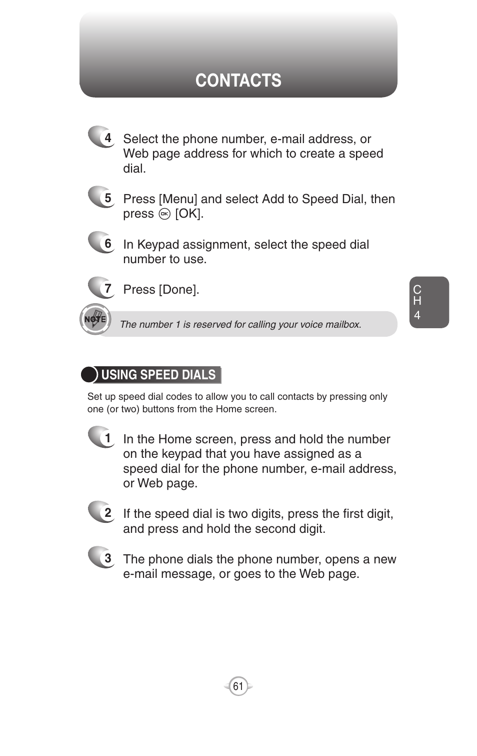 Contacts | UTStarcom PN-820 User Manual | Page 63 / 282