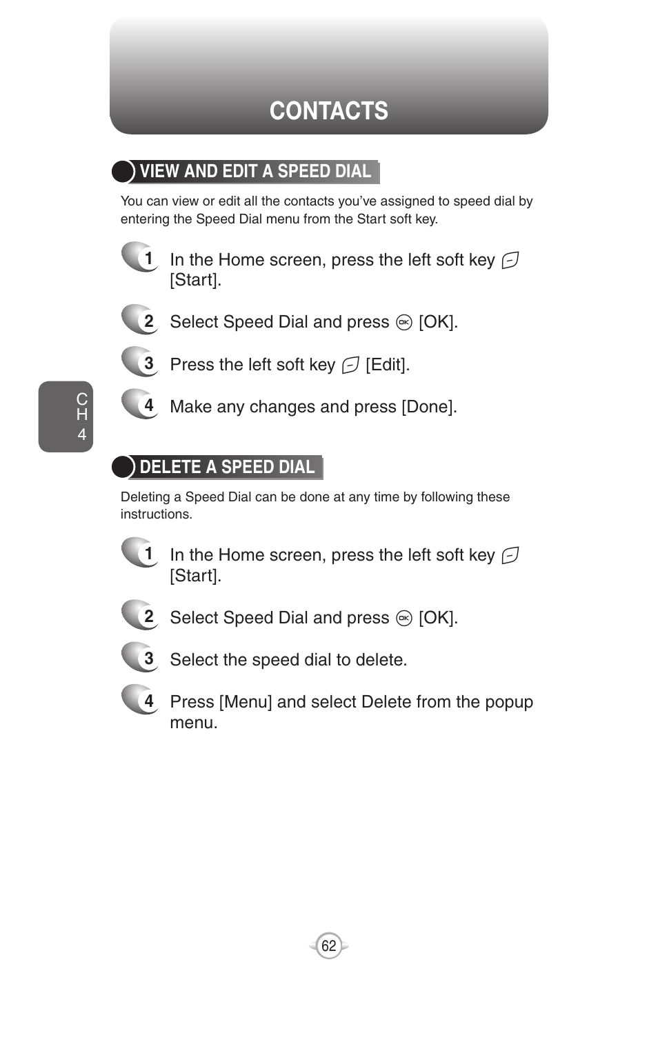 Call history, Contacts | UTStarcom PN-820 User Manual | Page 64 / 282