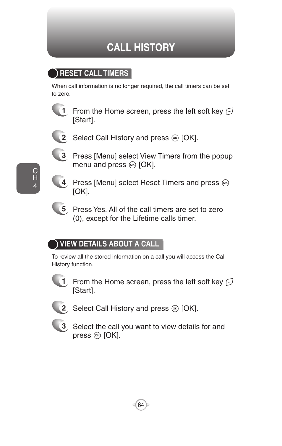 Call history | UTStarcom PN-820 User Manual | Page 66 / 282