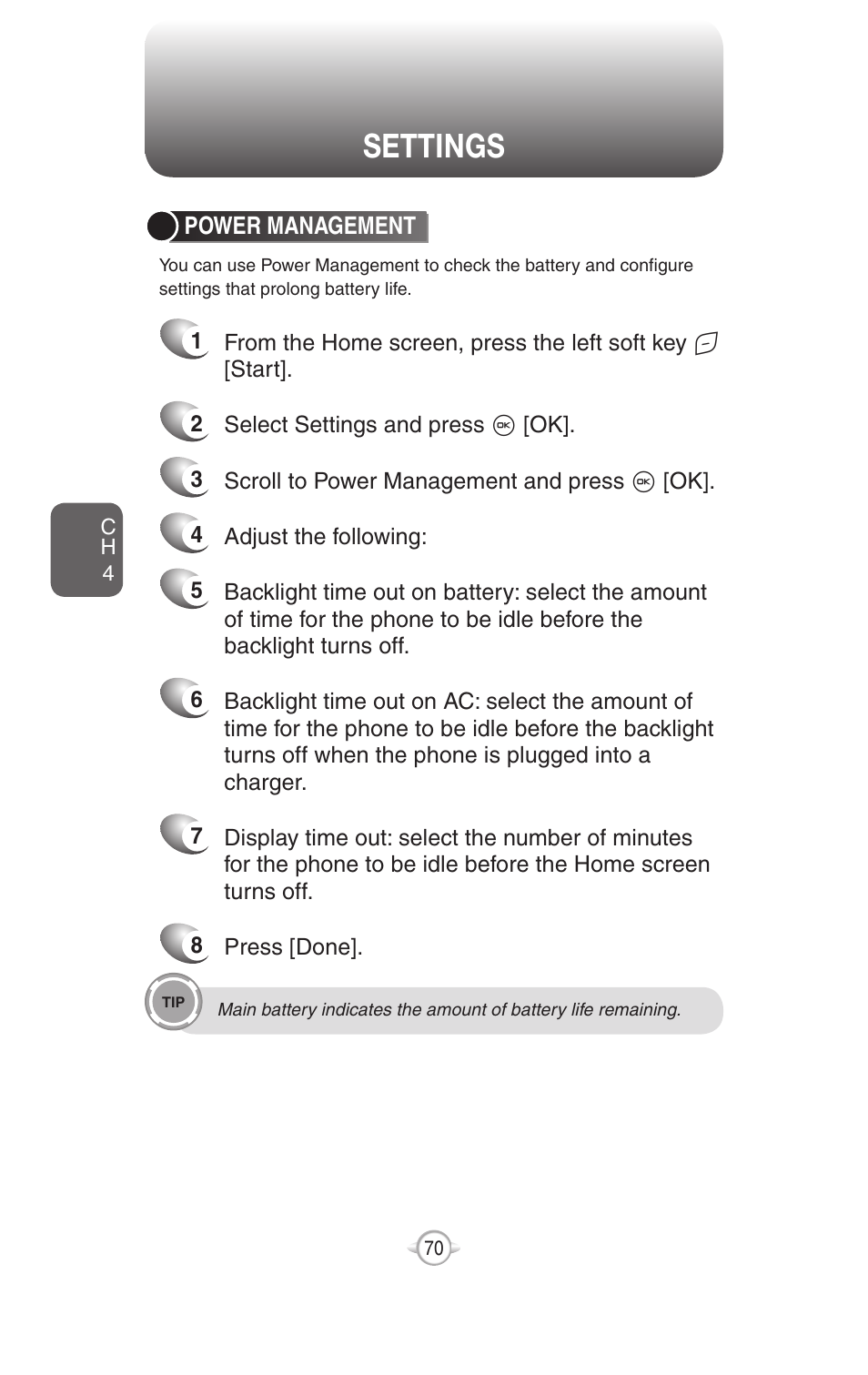 Settings | UTStarcom PN-820 User Manual | Page 72 / 282