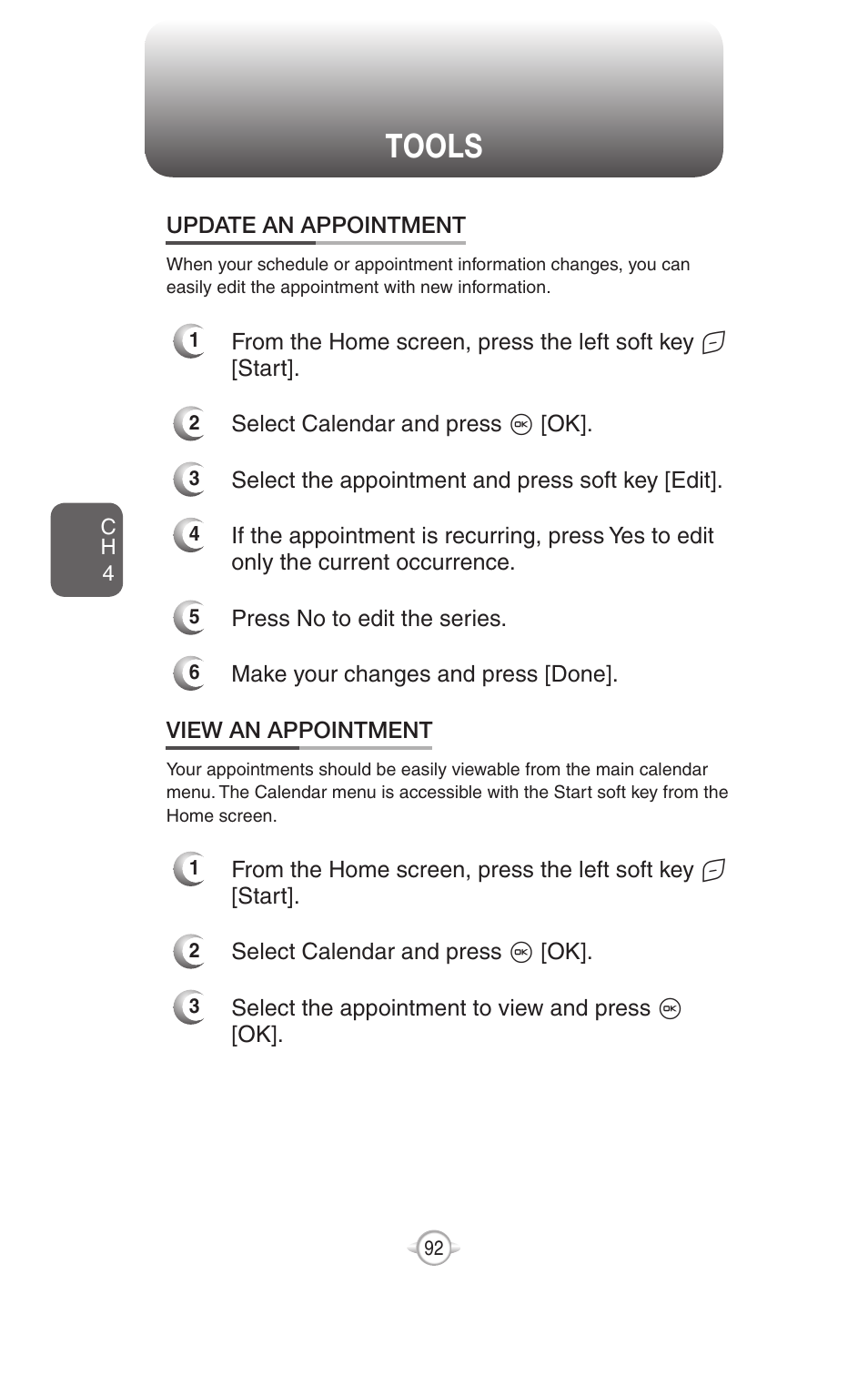 Tools | UTStarcom PN-820 User Manual | Page 94 / 282
