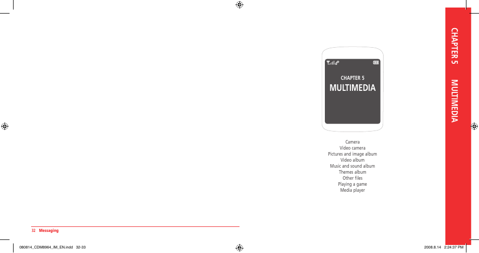 Multimedia, Chapter 5 mul timedia | UTStarcom Shuttle CDM8964VM User Manual | Page 18 / 39