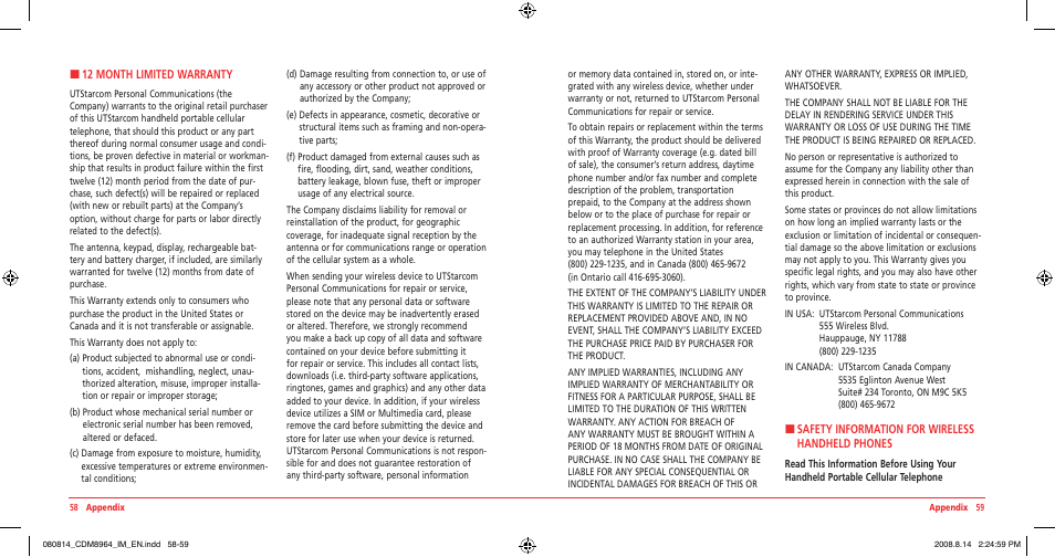 UTStarcom Shuttle CDM8964VM User Manual | Page 31 / 39