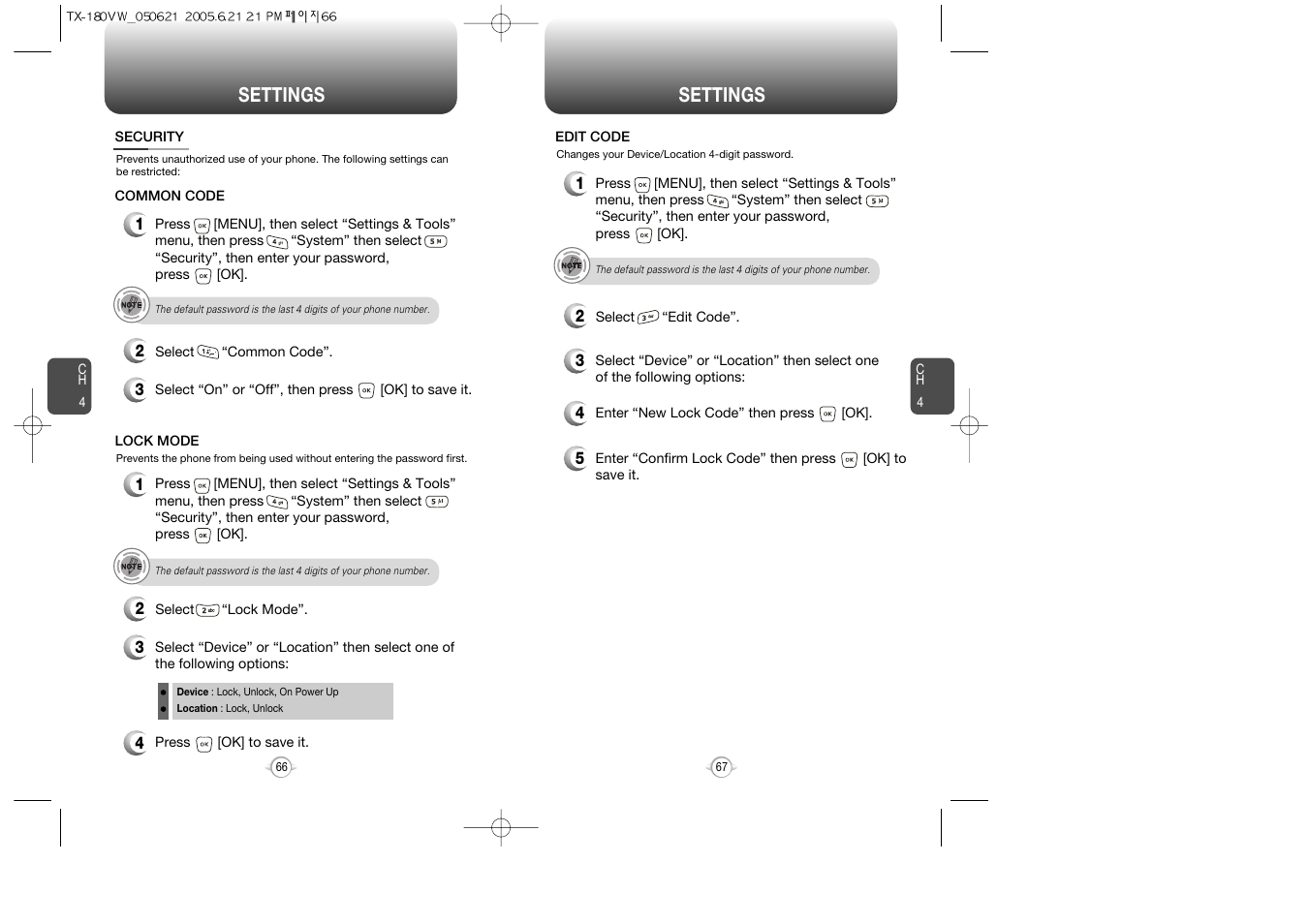 Settings | UTStarcom CDM 1080 User Manual | Page 35 / 63